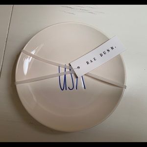 Rae Dunn 4-piece Ceramic LL USA rounds